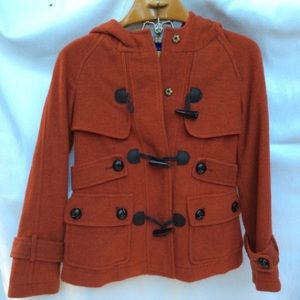 Orange Burberry Pea Coat (large)
